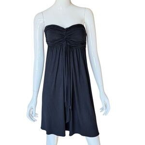 Express Black Braided Bandeau Top Knee Length Dress Smocked Back Size Medium